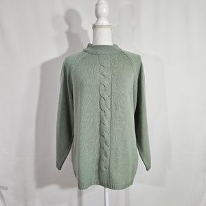 Vintage Carolyn Taylor green knit sweater women's size medium